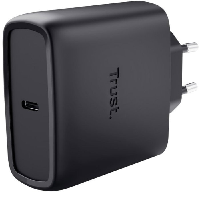 CARGADOR PARED/VIAJE USB-C 65W + CABLE USB-C 2 M MAXO NEGRO TRUST